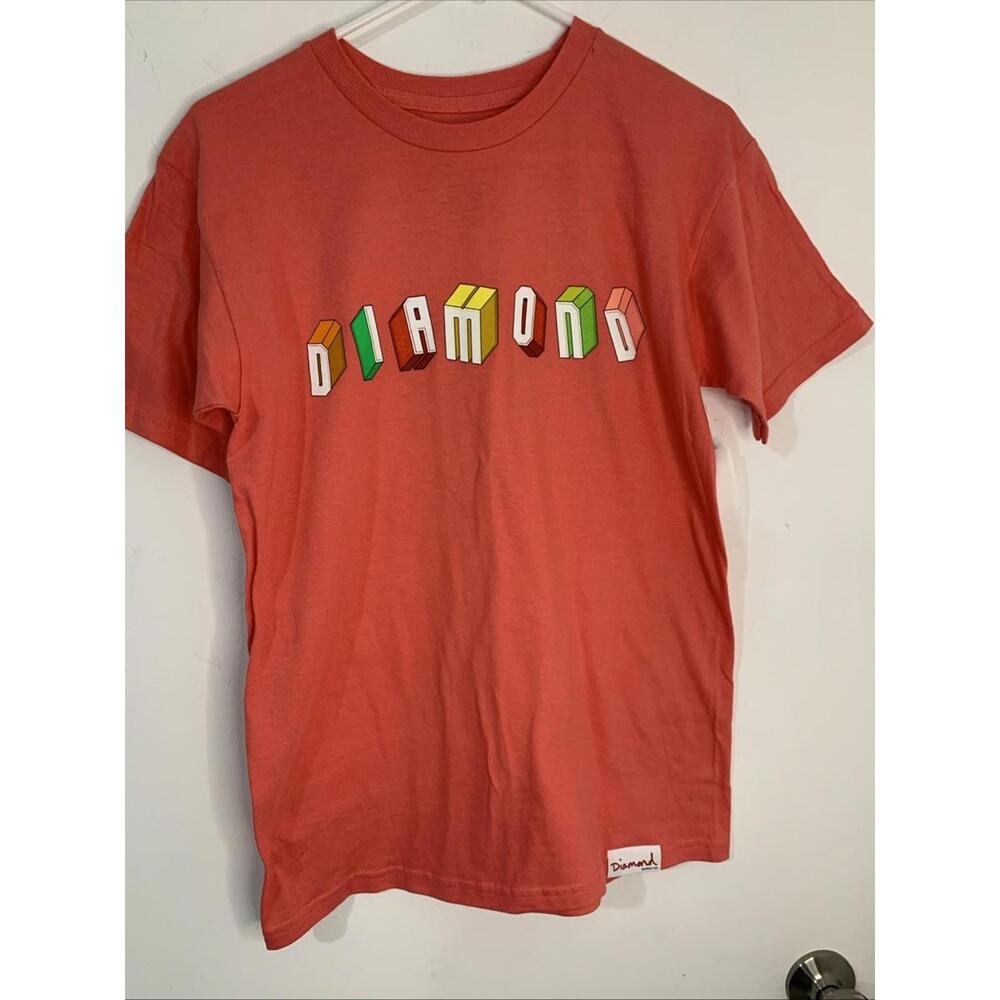 DIAMOND Men's S/S T-Shirt BUILDING BLOCKS - BAN - Small - NWT super kool Coral